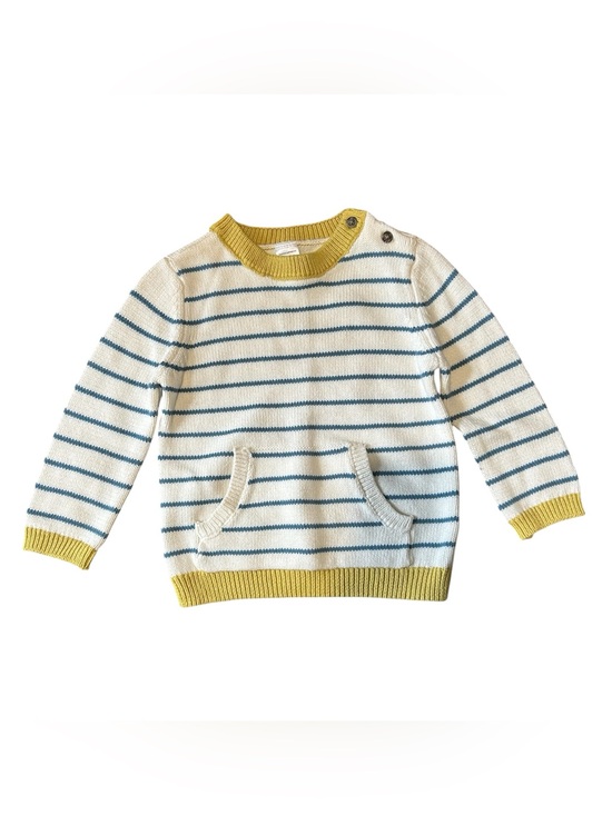 Carter's Other - Carter's Cream Stripe Sweater with Blue Lines & Yellow Trim